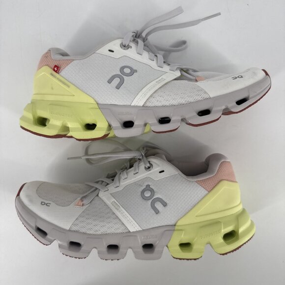 On Womens Size 7.5 Cloudflyer White Yellow Running Athletic Shoes Sneakers Flaw - Picture 5 of 9